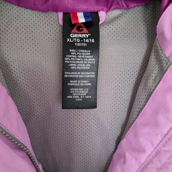GERRY Pink Zip-up Windbreaker Girl's XL Ages 14-16 - Picture 7 of 10